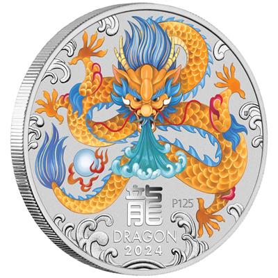Coloured Dragons Silver Coins