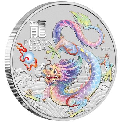 Coloured Dragons Silver 1/2 oz Coins