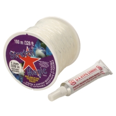 Stretch Magic 1mm Clear with Hypo Tube Cement