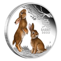 Fine Silver Coin Coloured Rabbit 2023 2oz