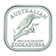 Fine Silver Coin Kookaburra 2002 1/2oz Square