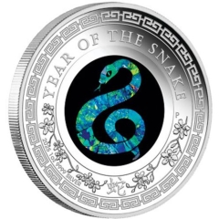 Fine Silver Coin Opal Lunar Snake 2025 1oz