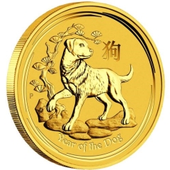 Fine Gold Coin - 1oz Australian Lunar Dog 2018