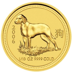 Fine Gold Coin - 1/10oz Australian Lunar Dog 2006