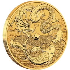 Fine Gold Coin Dragon & Koi 2024 1oz