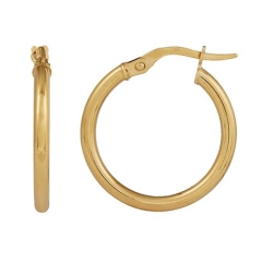 9Y 2mm x 15mm Plain Tube Hoop Earrings