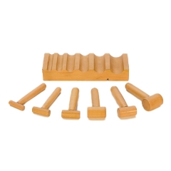 Wooden Swage Block with 6 Punches