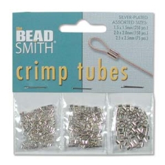 Crimp Tube Assort Pk Silver Plate