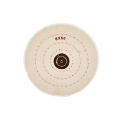 White Muslin Buff Stitched 6" x 60 ply